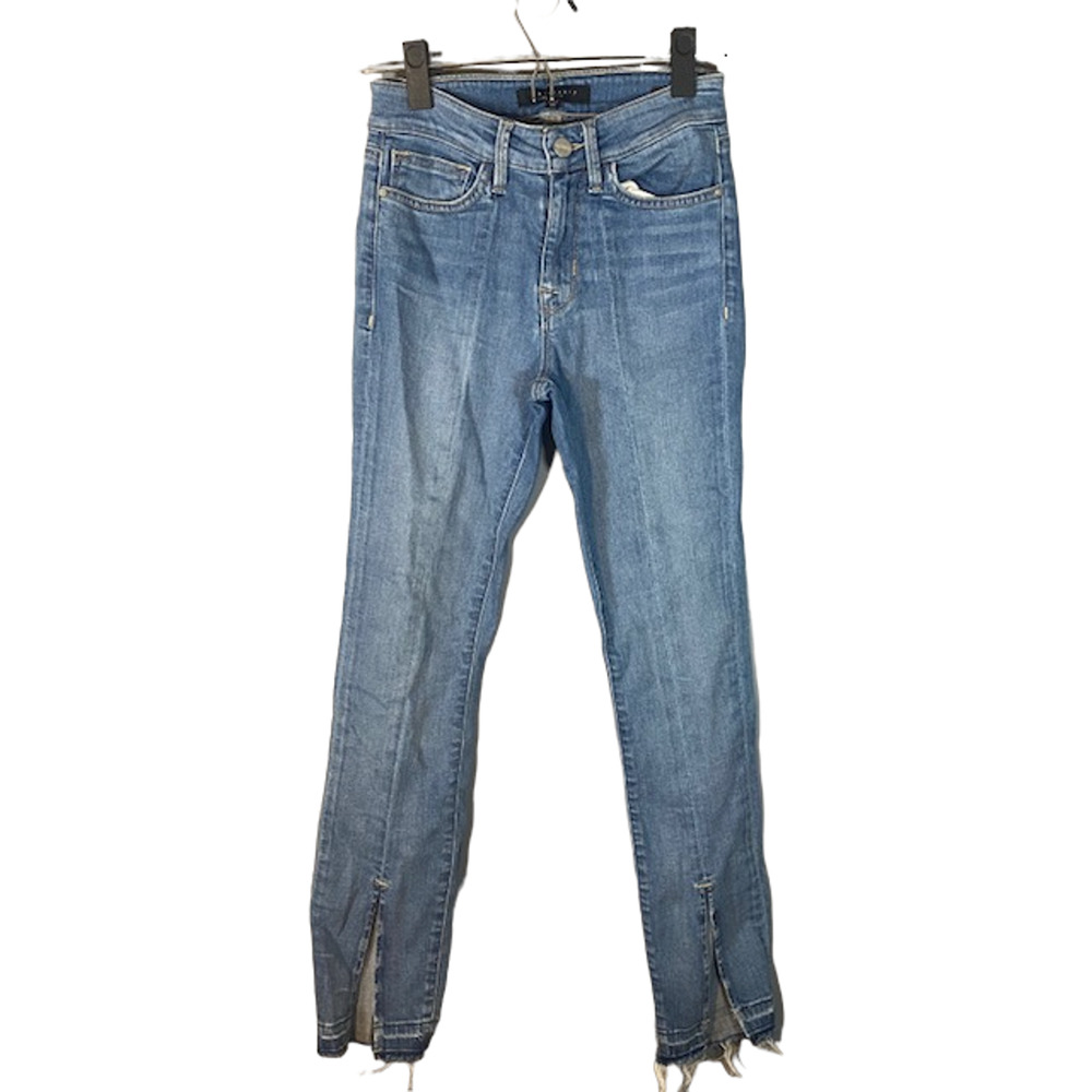 Sanctuary Blue Robbie Raw Hem Front Slit Shark Bite Denim Jeans Women Sz 24